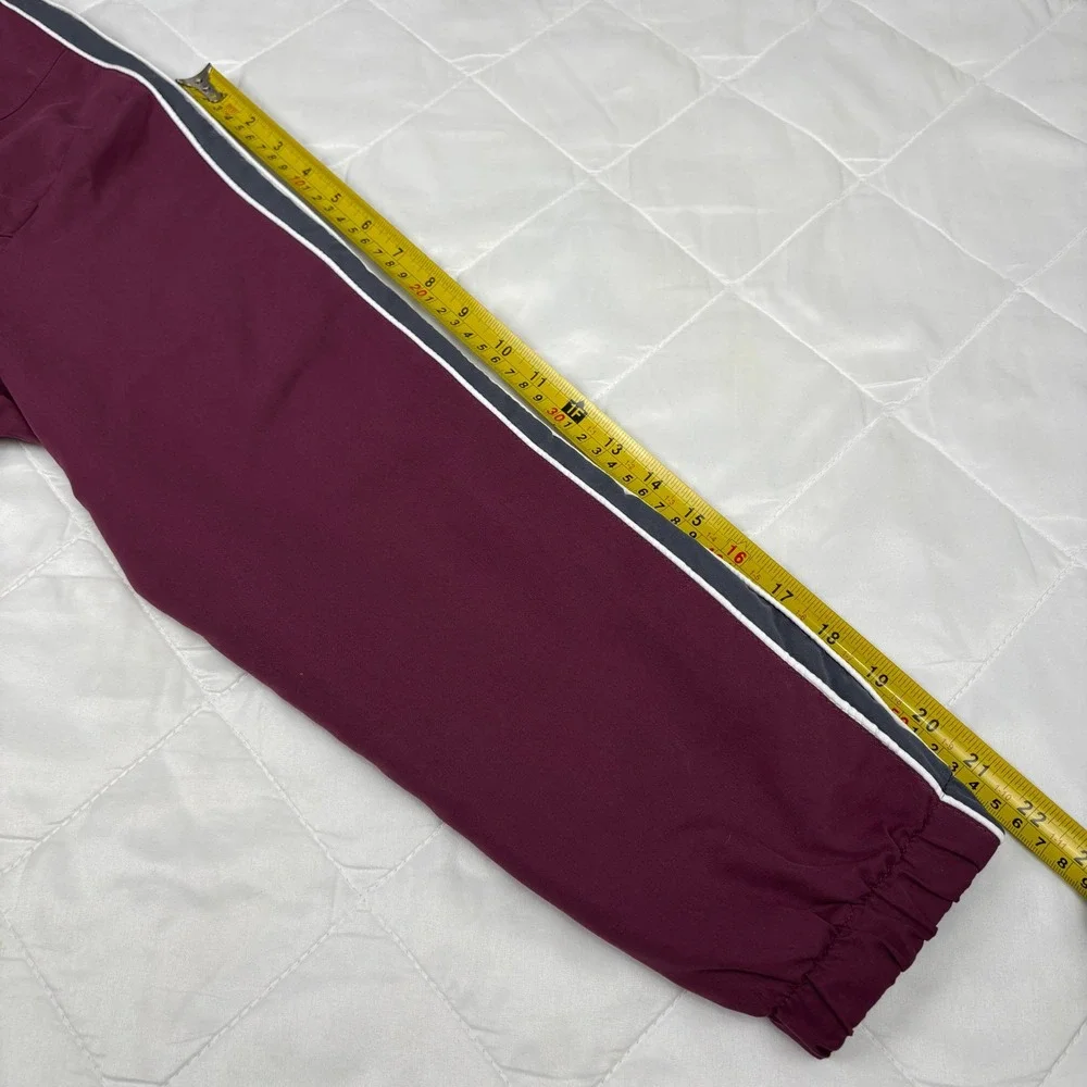 East West‎ Women's Burgundy Hooded Zip Jacket XL Mesh Lined Windbreaker